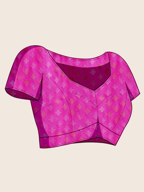 Women Sky Blue Woven Saree with Pink Zari Border