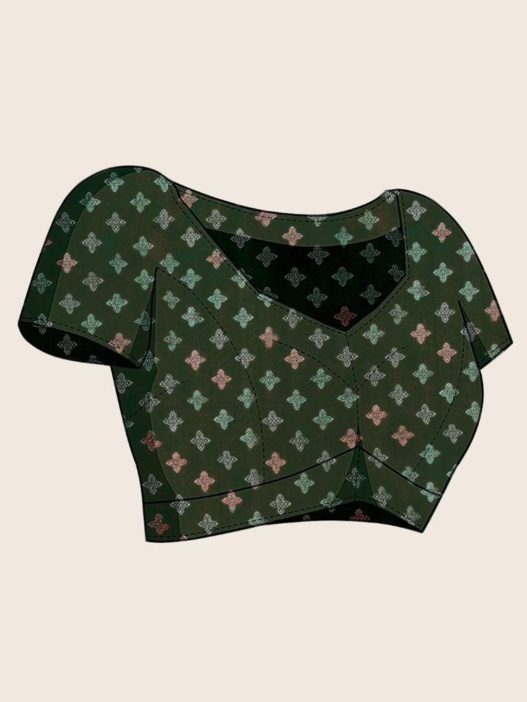 Women Pink Woven Saree with Green Zari Border