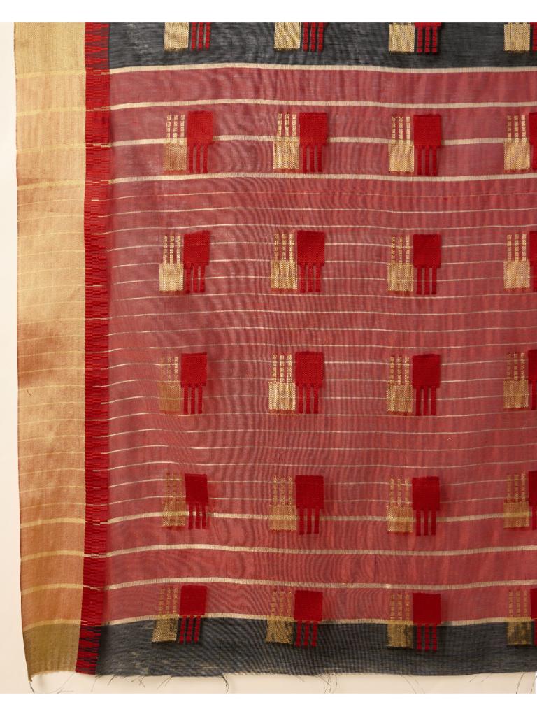 Women’s Black Silk Saree with Golden Border