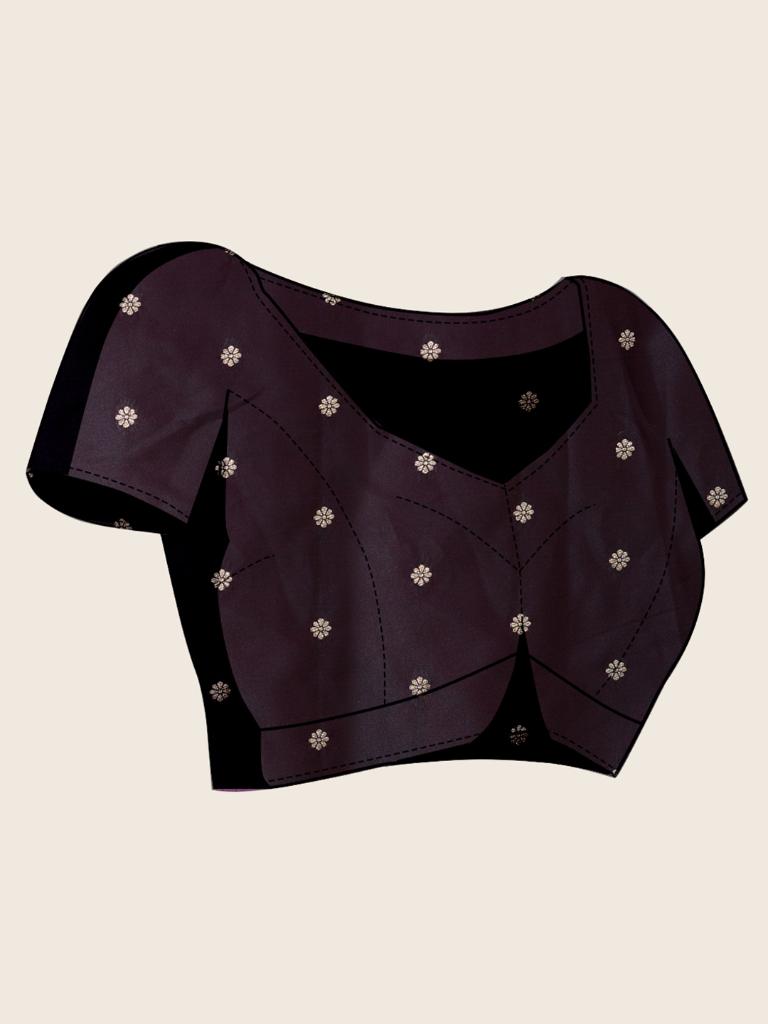 Women’s Violate Silk Saree with Woven Peacock Design