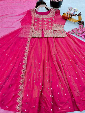 Women Pink Embroidered Anarkali Gown with Dupatta Ethnic Party