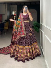 Women’s Maroon Printed Lehenga Choli Set with Dupatta 